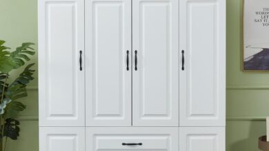 Our Look at the Modern White 4-Door Armoire: Style Meets Storage