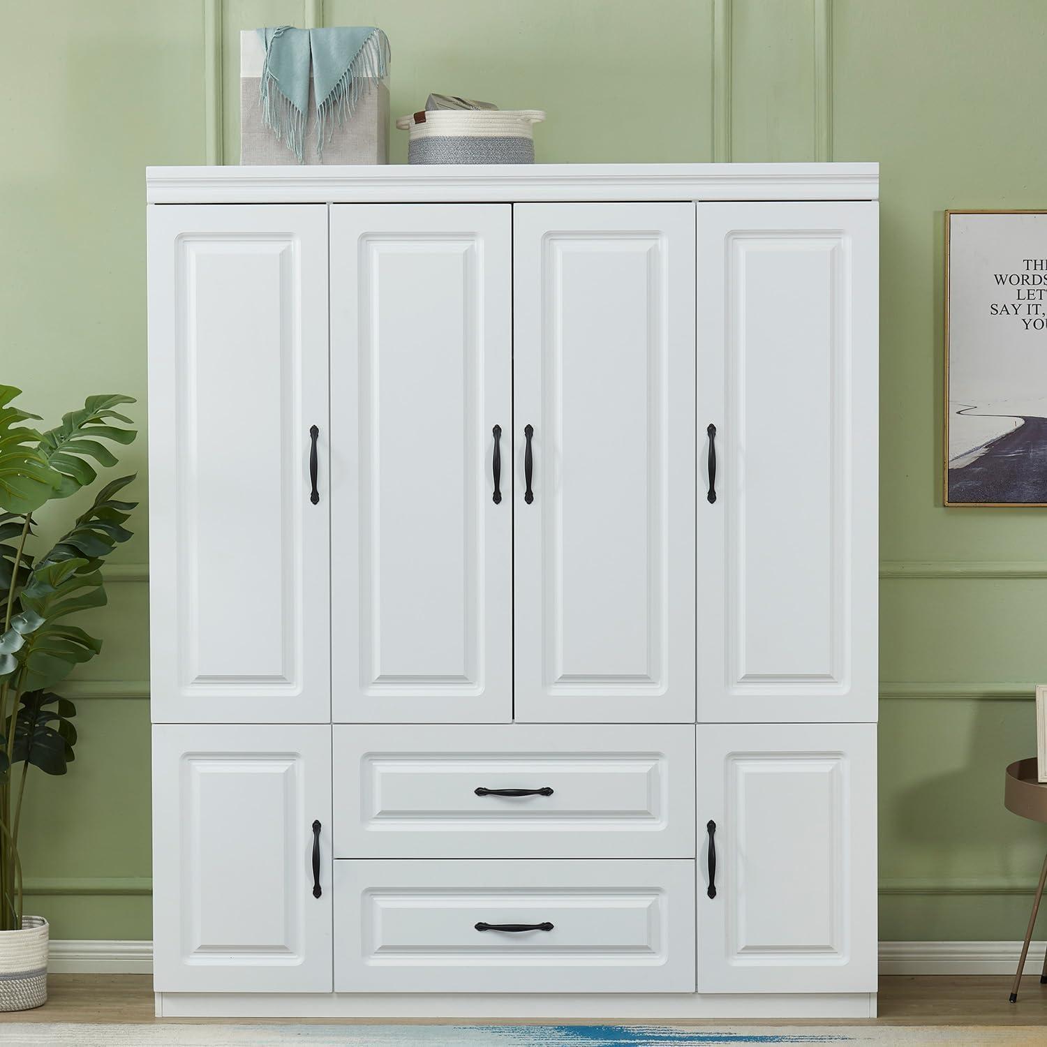 Our Look at the Modern White 4-Door Armoire: Style Meets Storage