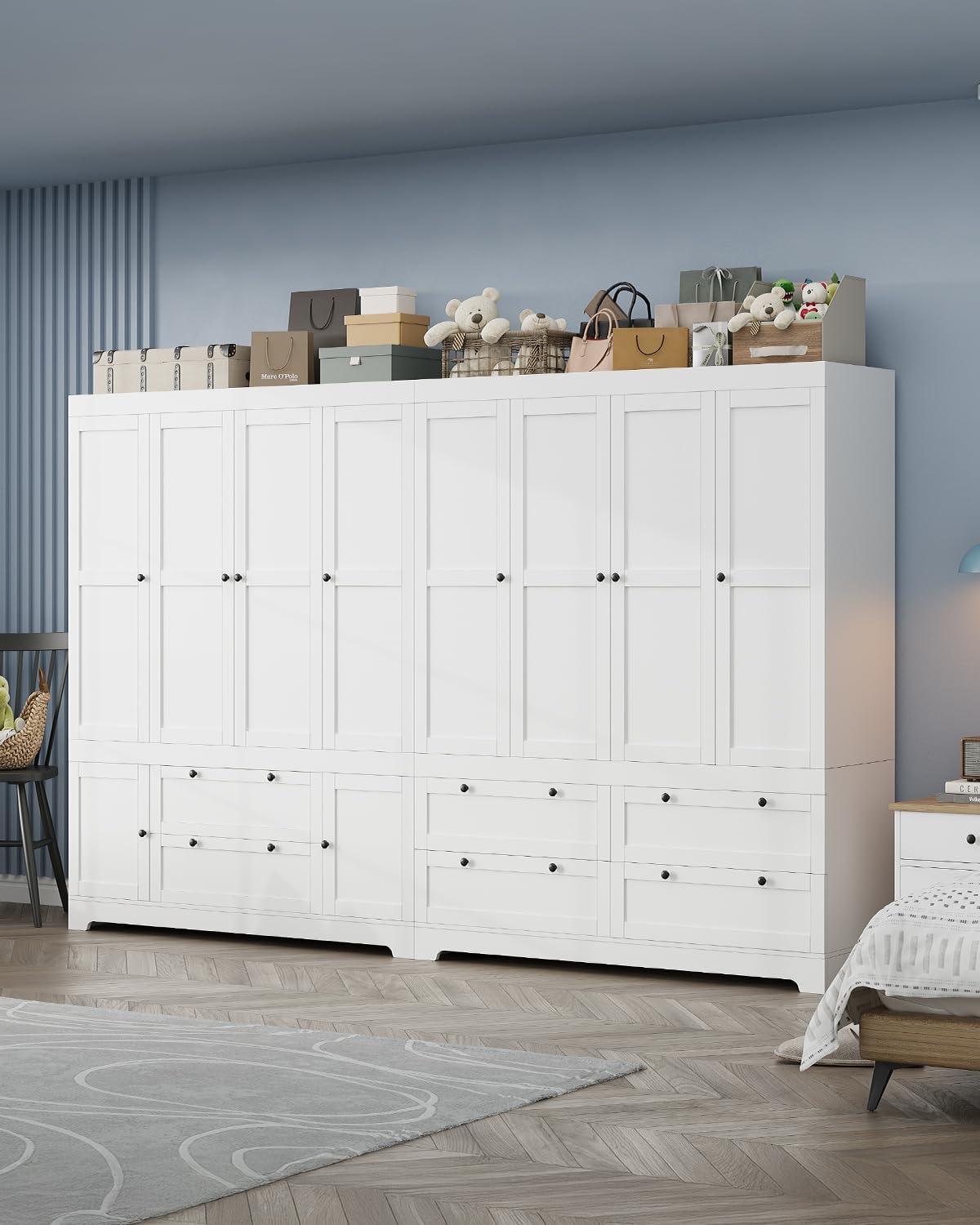 Our Honest Take on the Spacious 8-Door White Wardrobe Closet