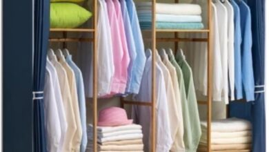 How We Transformed Our Space with the Blue Portable Wardrobe