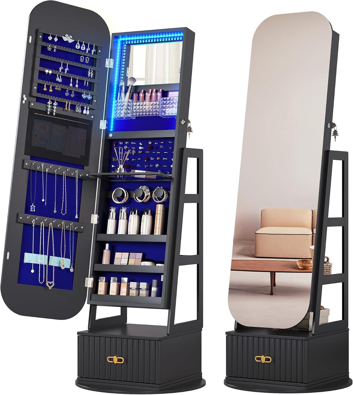 Our Review: 360° Swivel Jewelry Organizer with Mirror & Lights