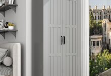 How We Made Space Work with This Gray 2-Door Wardrobe