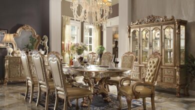 Our Take on the Elegant 9-Piece Rose Gold Dining Set
