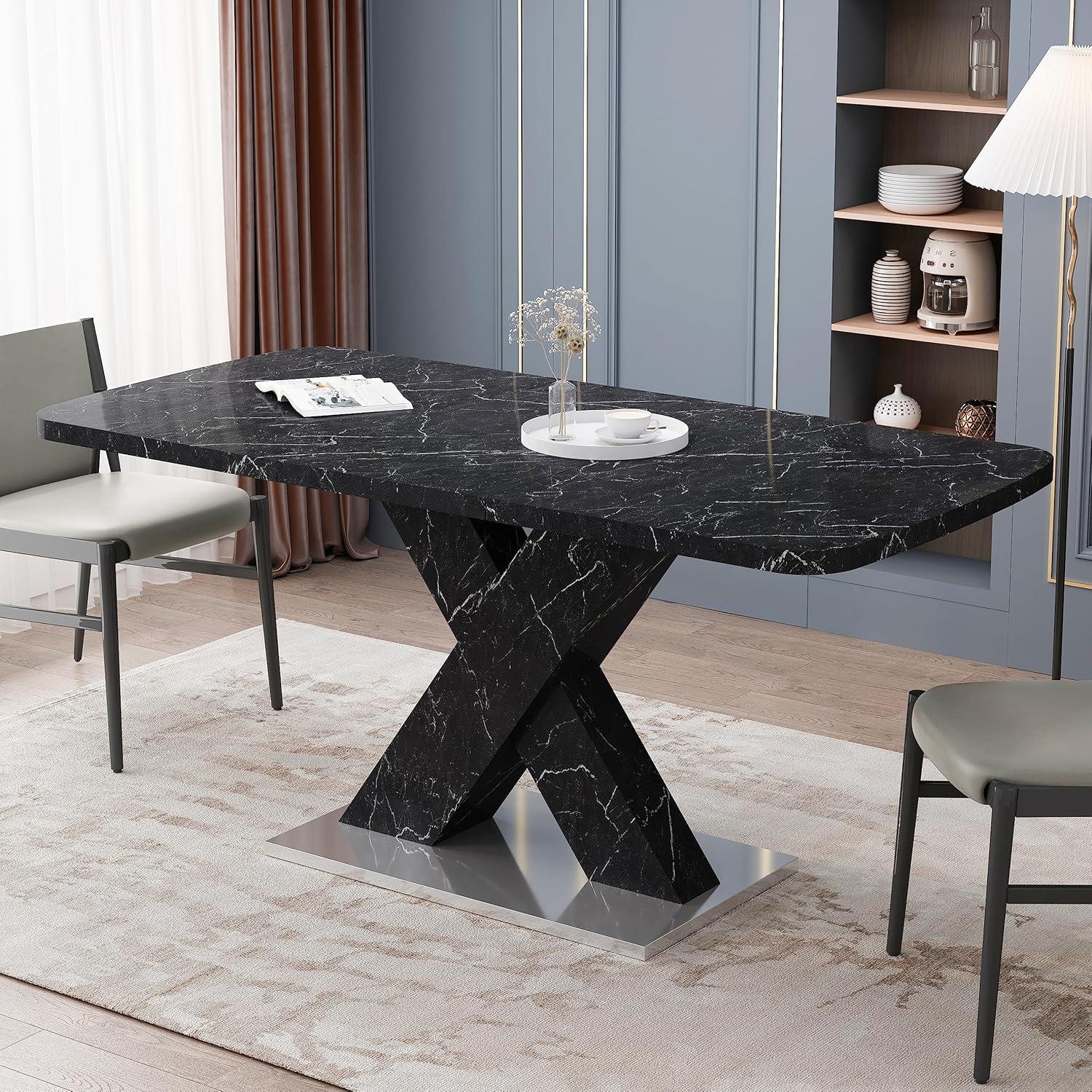 Our Honest Take on the Modern Extendable Black Marble Dining Table