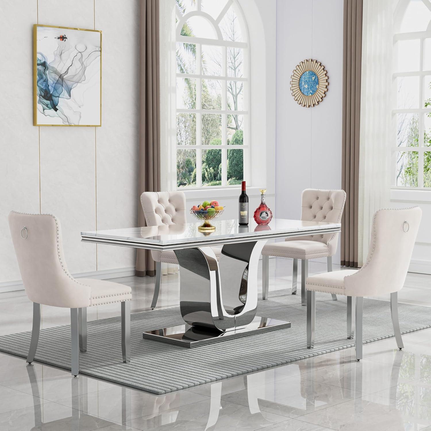 Our Honest Take on the HomVent 70″ Modern Marble Dining Set