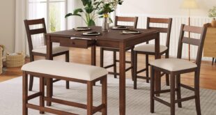 Our Take on the Compact Walnut Dining Set for Six Seats