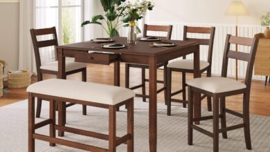 Our Take on the Compact Walnut Dining Set for Six Seats