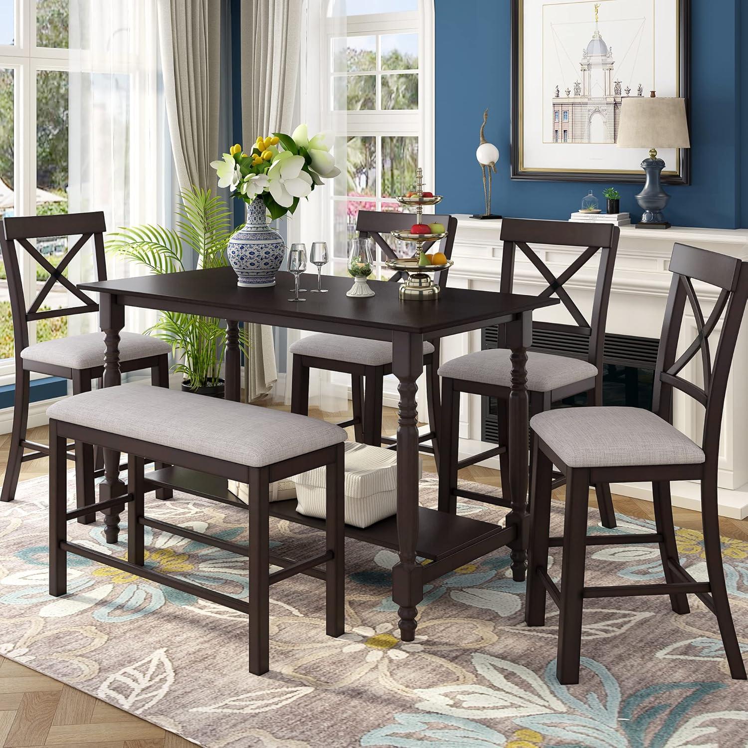 How We Found Comfort and Style in This 6-Piece Espresso Dining Set