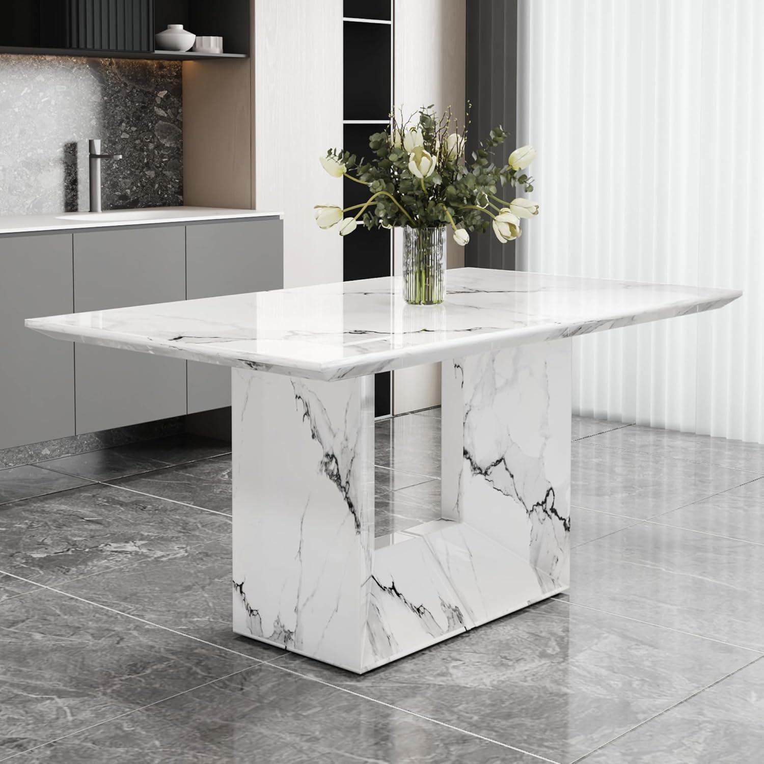 Why We Love the Henf White Marble Dining Table for Our Home