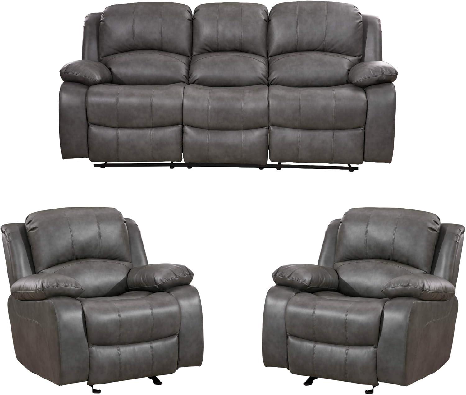 Our Take on the Betsy Grey Leather Sofa Set: Comfort Meets Style