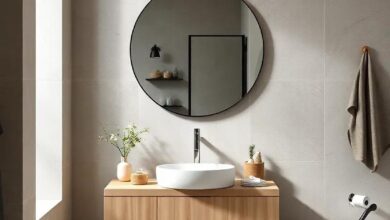 23 Stylish Scandinavian Bathroom Ideas Featuring Chic Round Mirrors for Every Space