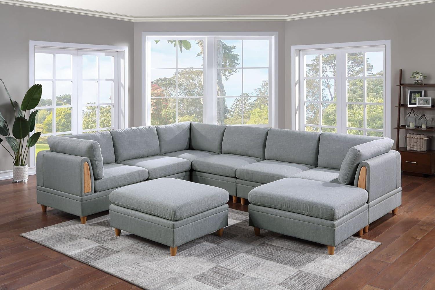 Our Take on the 8pc Light Grey Dorris Sectional Sofa Set