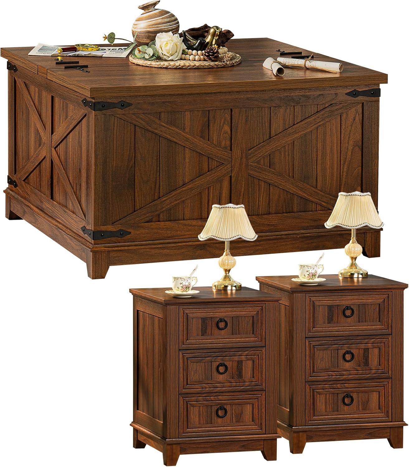 How We Loved the Farmhouse Coffee Table Set’s Style & Storage