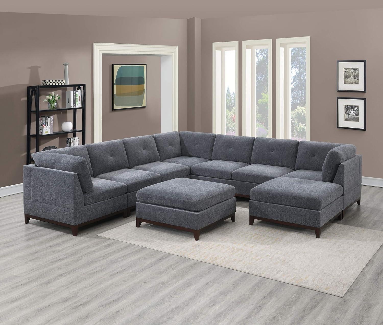Our Take on the Ash Grey Chenille 9-Piece Sectional Set