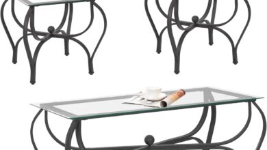 How We Loved the Sleek 3-Piece Glass Coffee Table Set