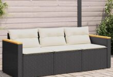Our Take on the Cozy 3-Seater Black Poly Rattan Patio Sofa