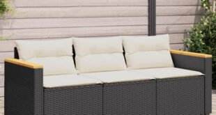 Our Take on the Cozy 3-Seater Black Poly Rattan Patio Sofa