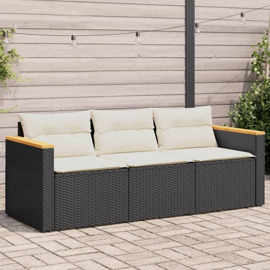 Our Take on the Cozy 3-Seater Black Poly Rattan Patio Sofa