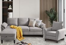Why We Love the 79″ Convertible Sectional Sofa Set in Light Grey