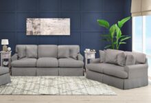 Our Honest Take on Maykoosh Gray Slipcovered Sofa Set