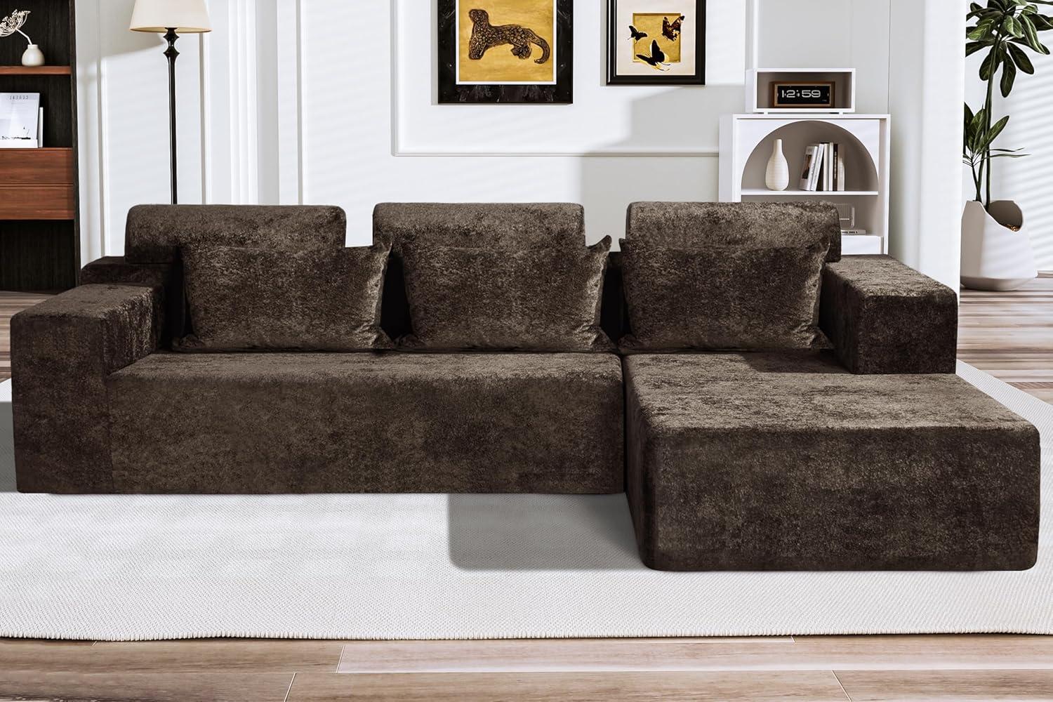How We Loved the HABUTWAY 105″ Modular Velvet Sofa Experience