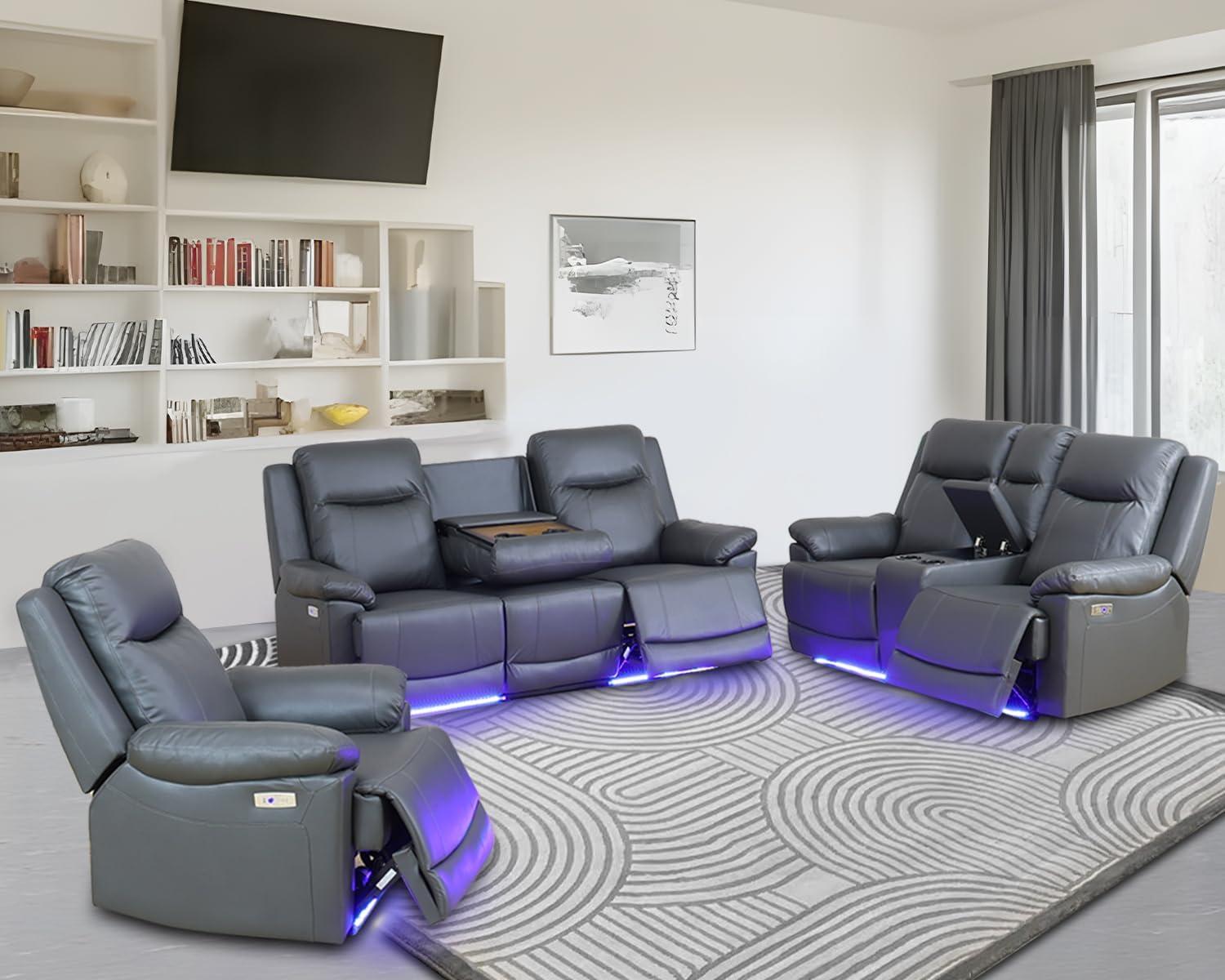 Our Honest Take on the Leather Power Recliner Sofa Set with LED