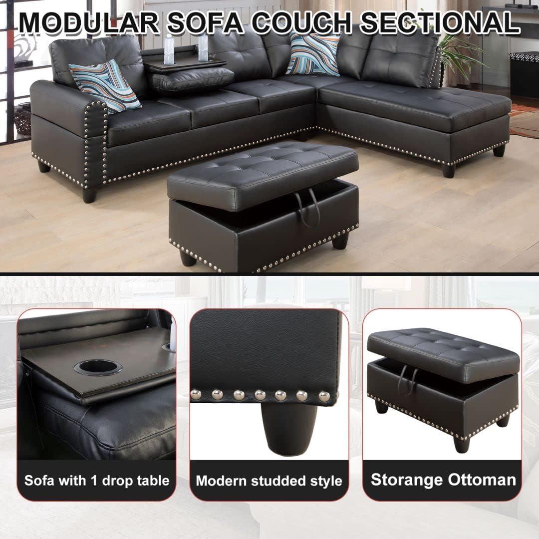 Our Honest Take ⁣on ⁢the⁢ Leather Sectional Sofa⁤ with Storage & Cup Holders