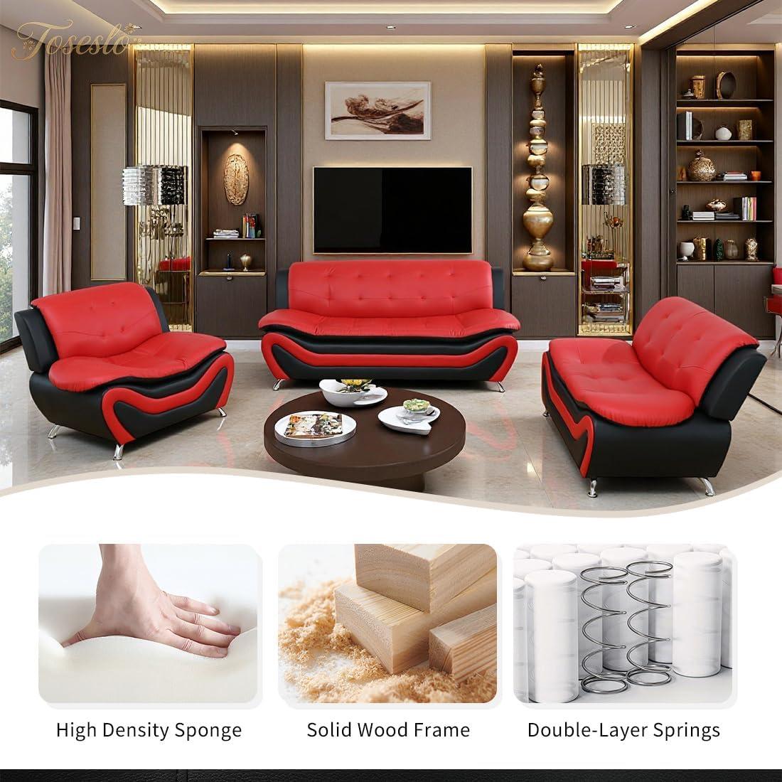 Our Honest Take on Toseslo's Stylish Black & Red Leather Set