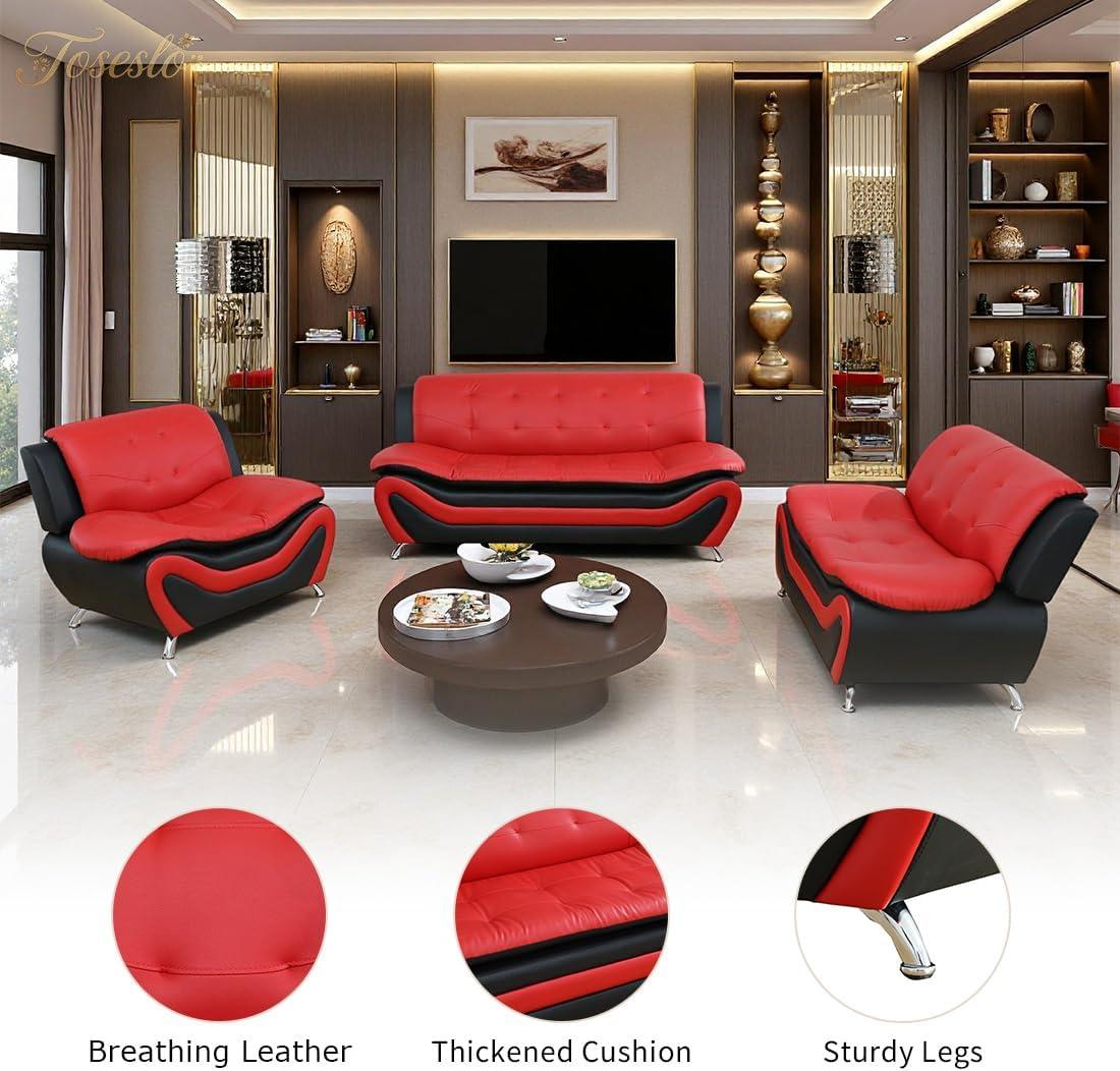 Our Honest Take on Toseslo's Stylish Black & Red Leather Set