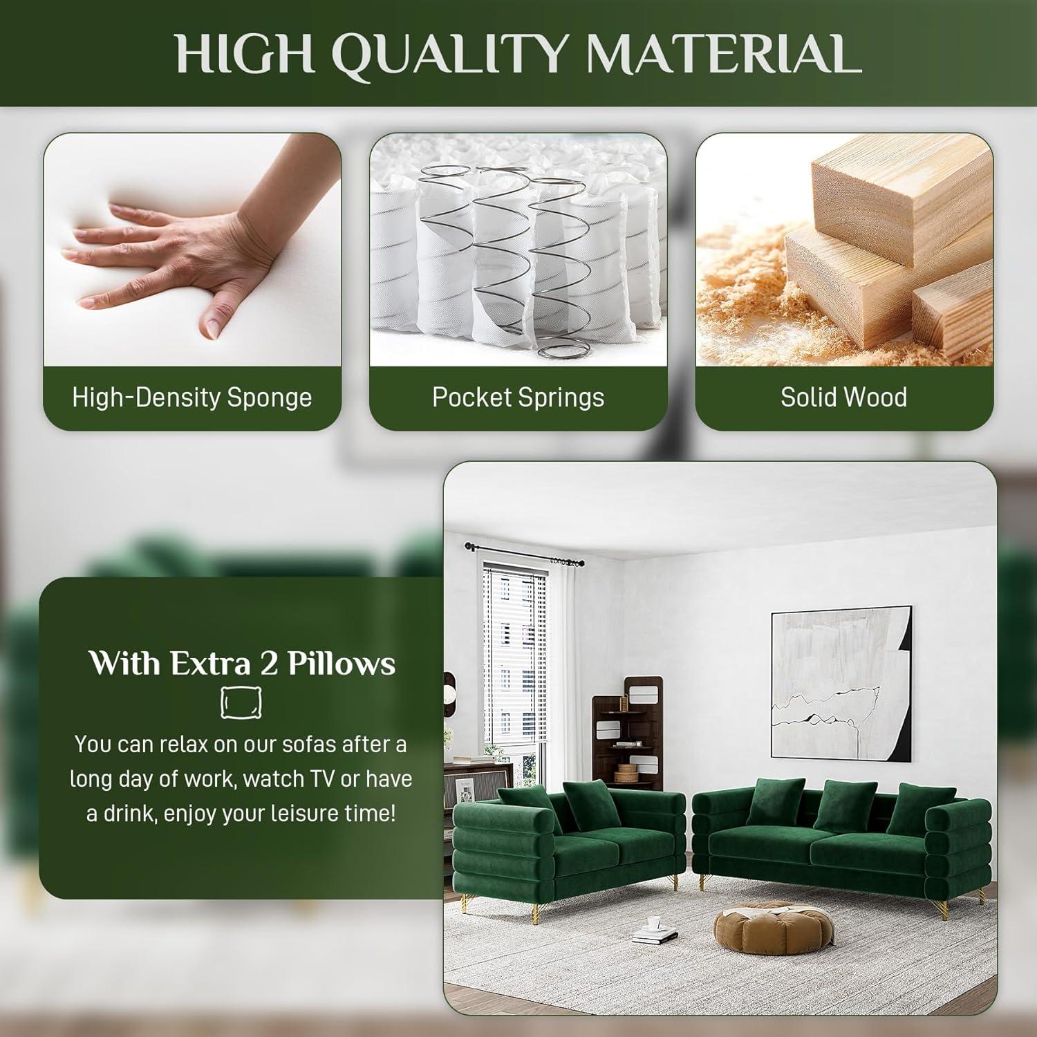 Our Take on the Emerald Velvet Sofa & Loveseat Set: Comfort Meets Style