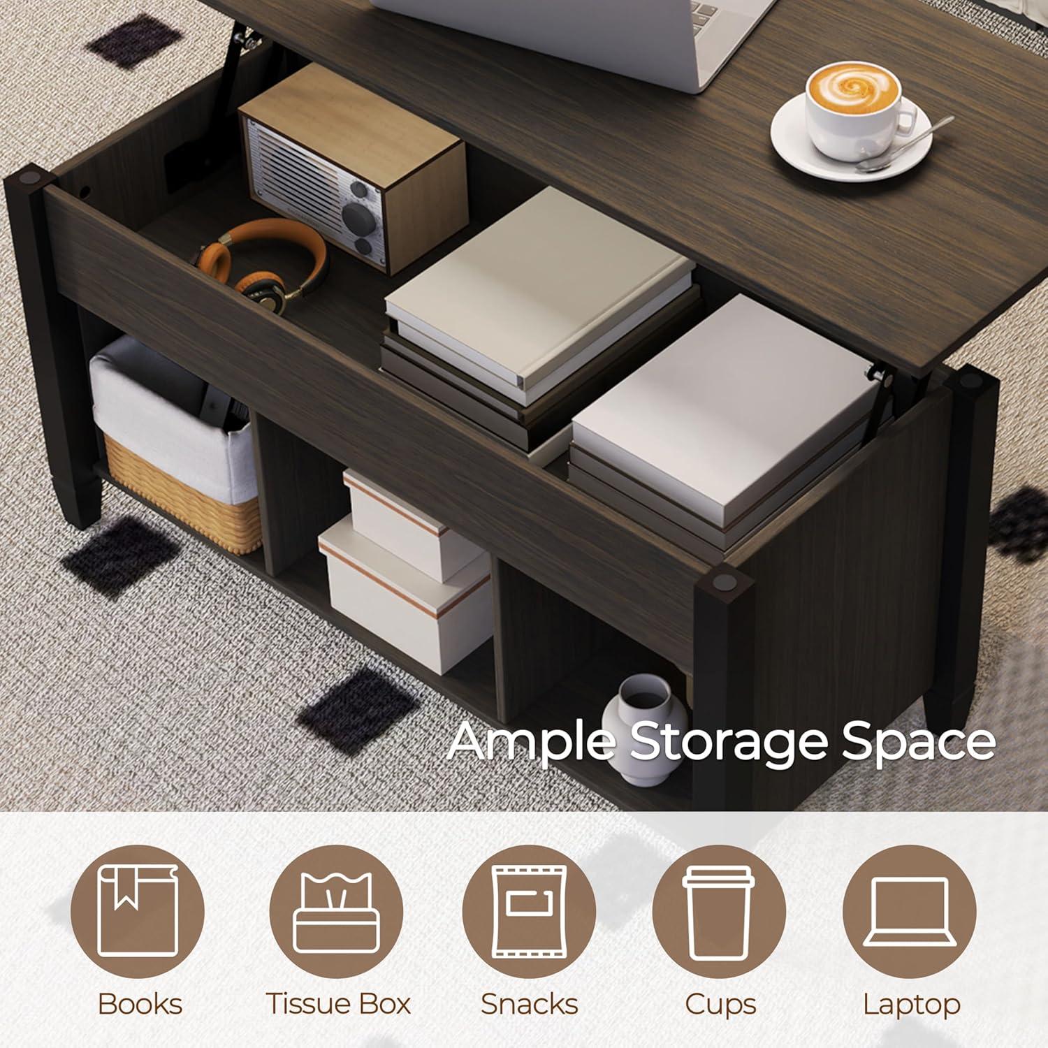 How We Loved the Yaheetech Lift-Top Coffee Table's ‌Smart Design