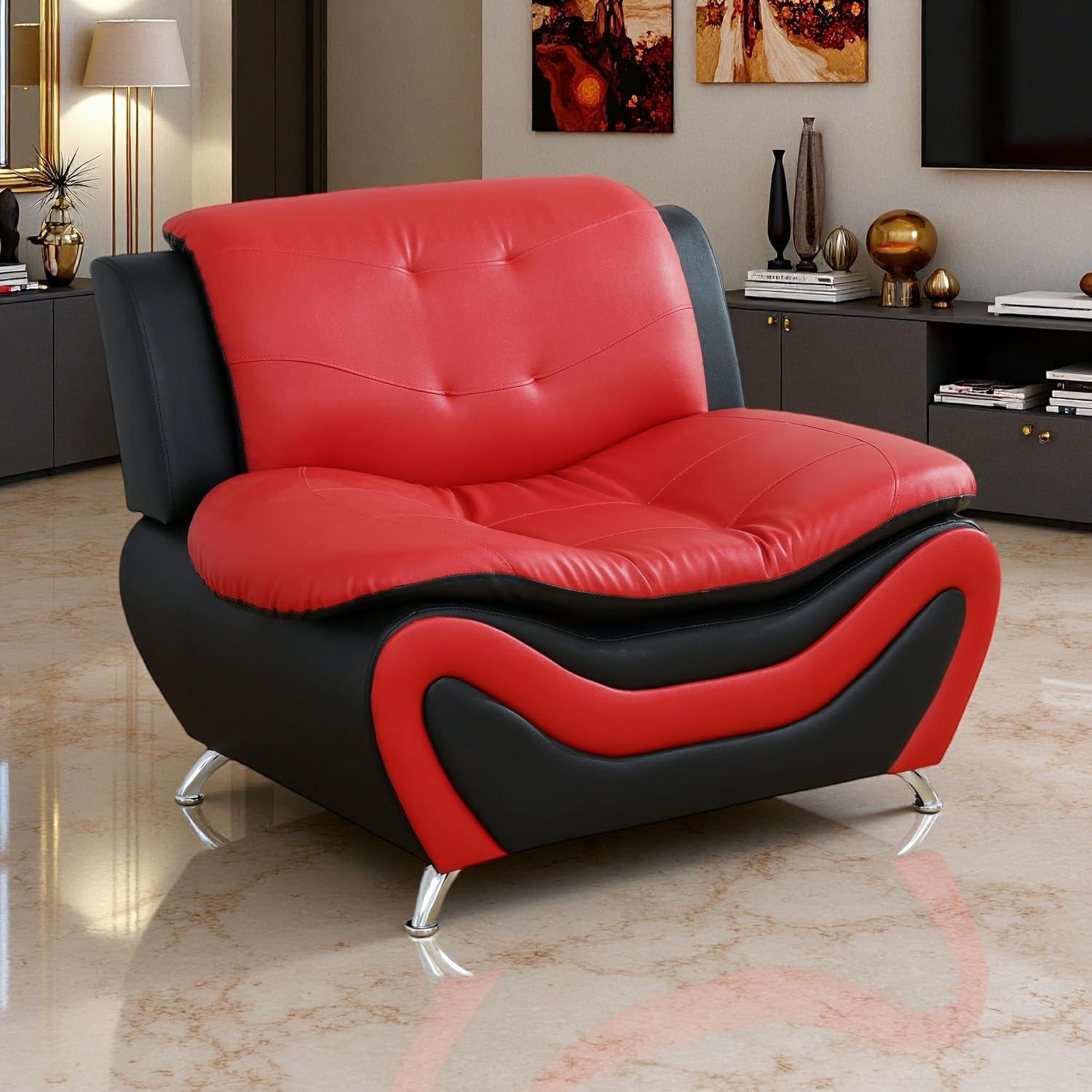 Our Honest ‍Take on Toseslo's ‍Stylish Black & Red Leather Set