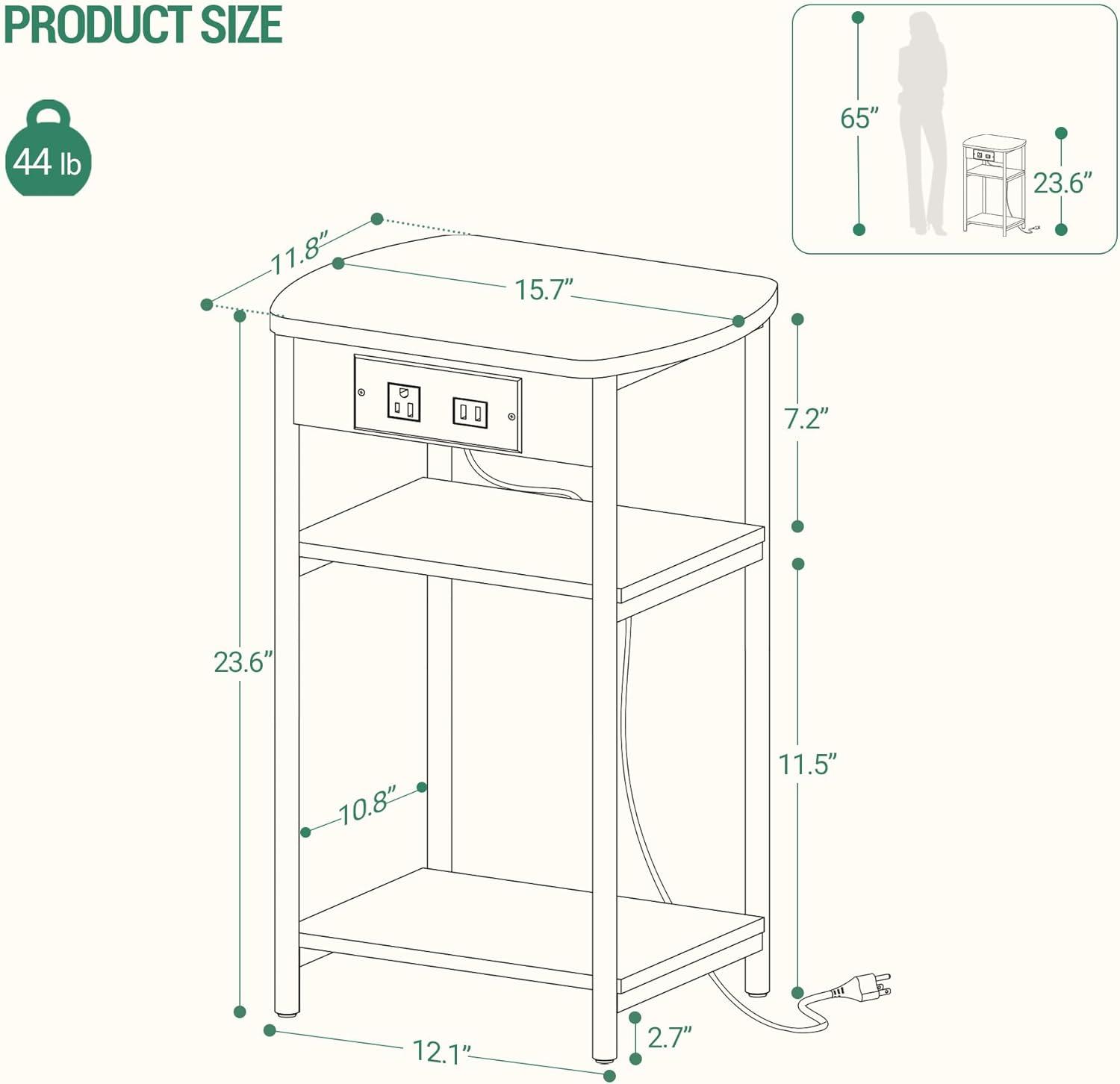 Our Take on the 3-Tier ​Charging End Table: Space‍ & Style Combined