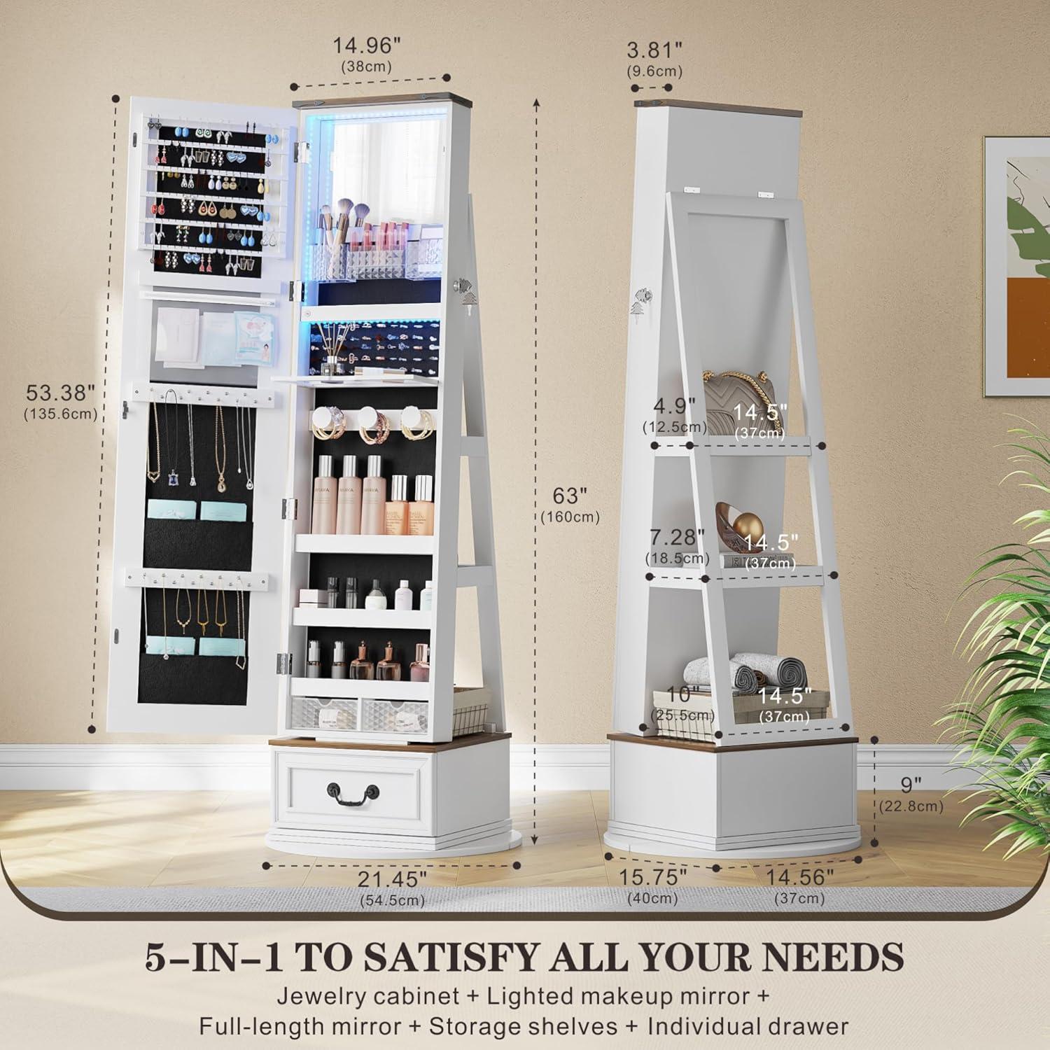 Our Take on the 360° Swivel Jewelry Organizer with Mirror & Lights