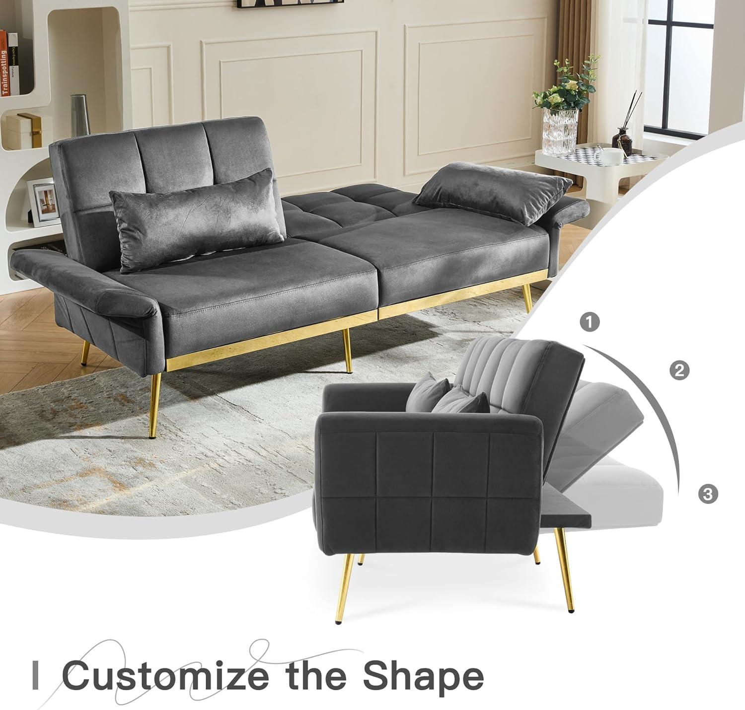 Our Take on the DIFY 70'' Velvet Futon: Stylish Comfort Tested