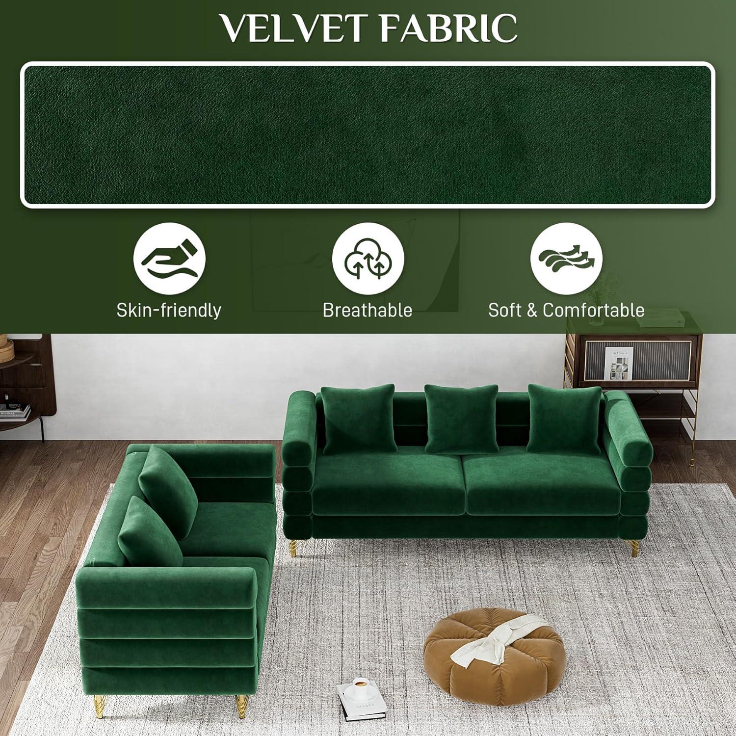 Our Take on the Emerald Velvet Sofa & Loveseat Set: Comfort Meets Style