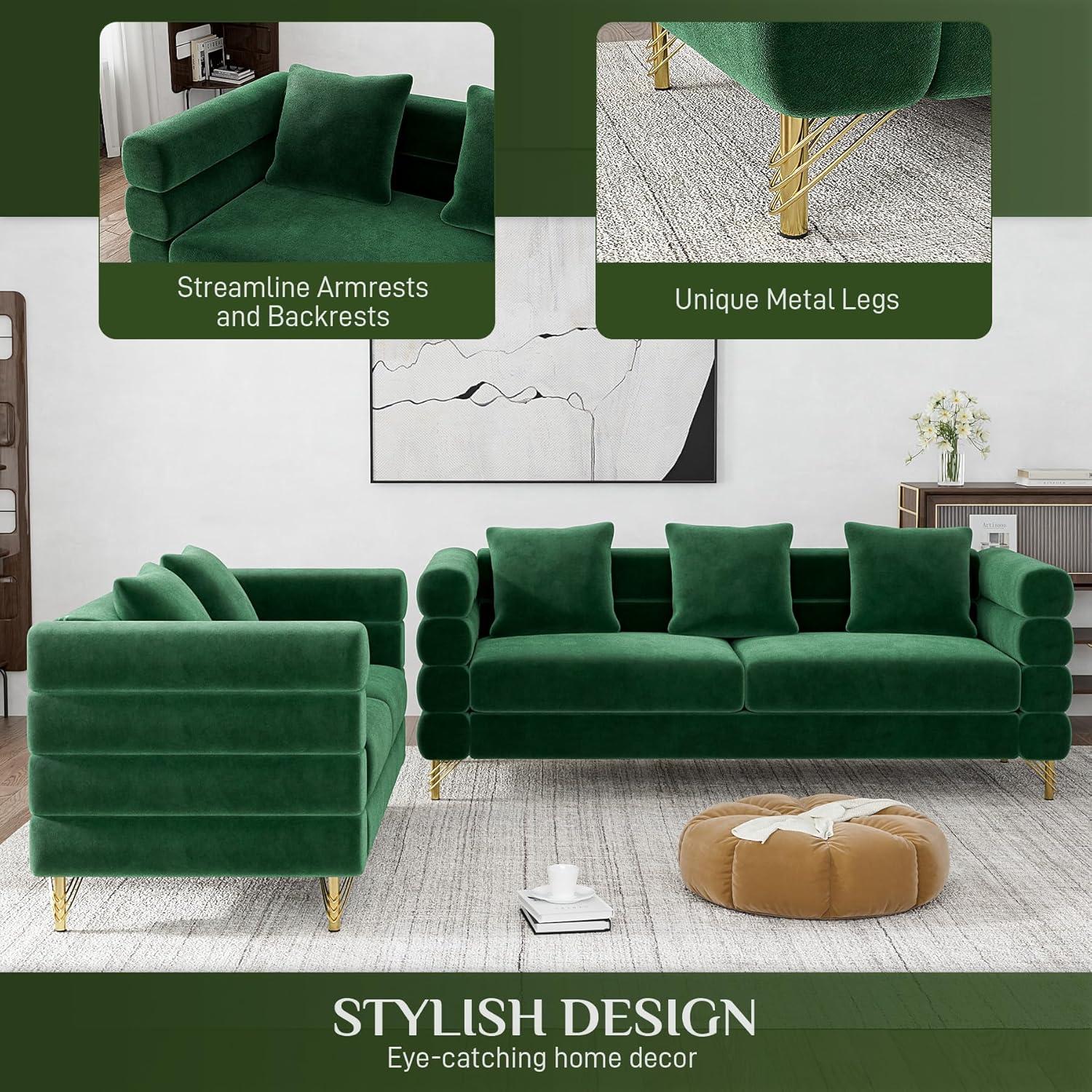 Our Take on the Emerald Velvet Sofa & Loveseat Set: Comfort Meets Style