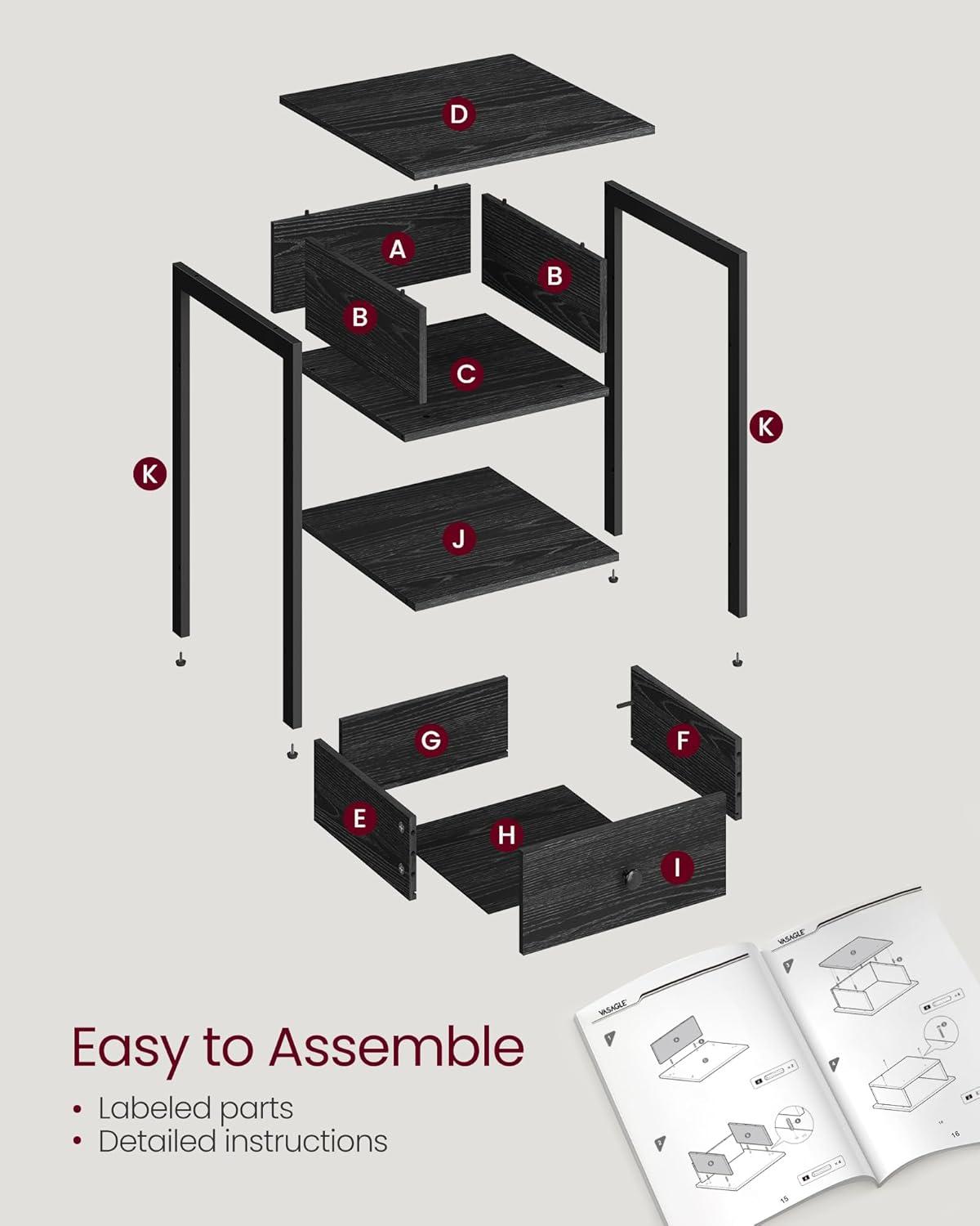 Our Honest Take on the VASAGLE Ebony Black⁢ Nightstand's Style & ⁣Storage