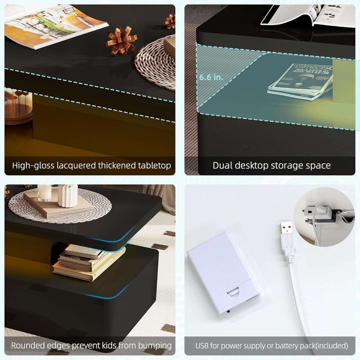 Our honest Take on Spurgehom's Sleek LED coffee Table