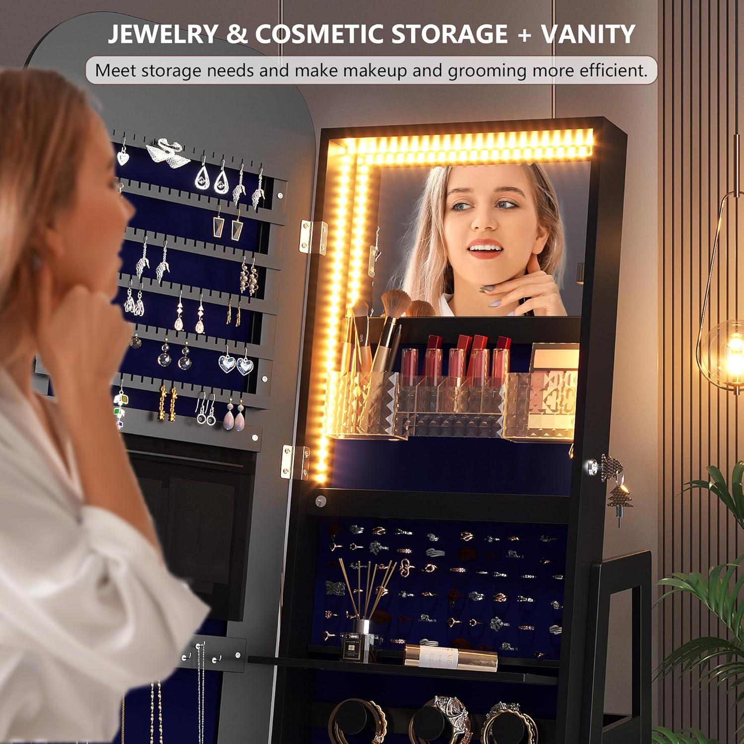 Our review: 360° Swivel jewelry Organizer with Mirror & Lights