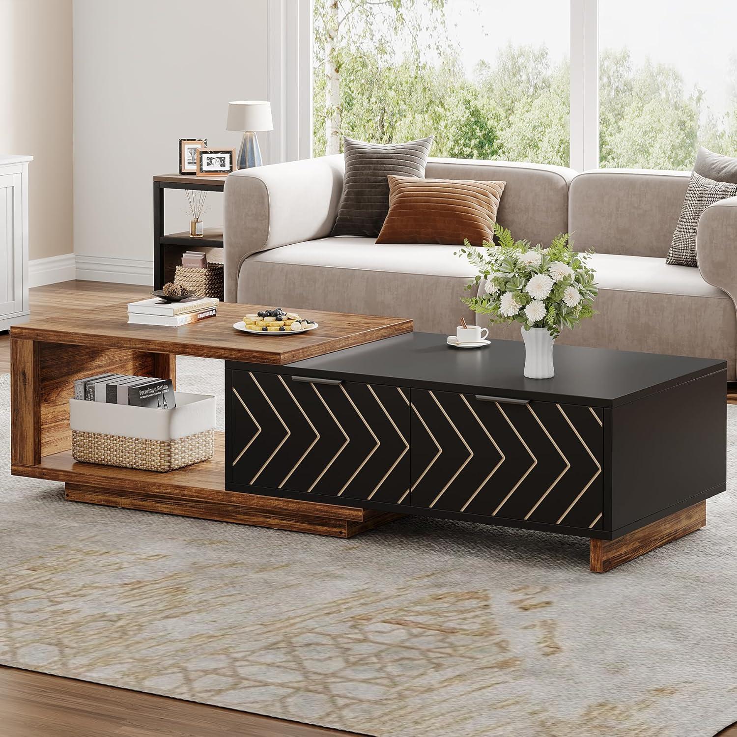 How We Loved the Tribesigns Extendable Coffee Table's Style & Storage