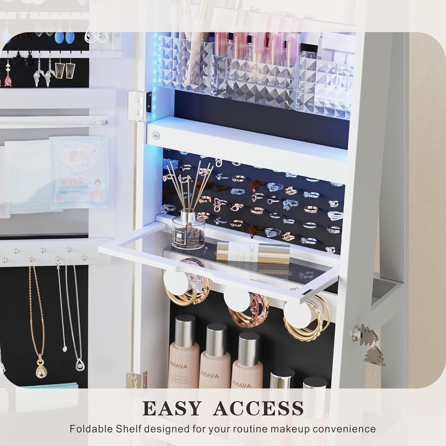 Our Take on the 360° Swivel Jewelry Organizer with Mirror & Lights