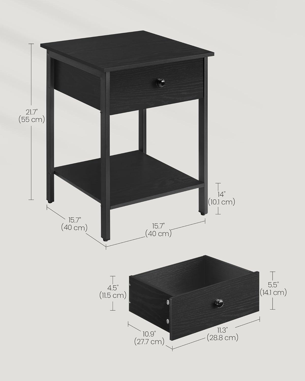 Our Honest Take ​on the VASAGLE Ebony Black Nightstand's Style & Storage