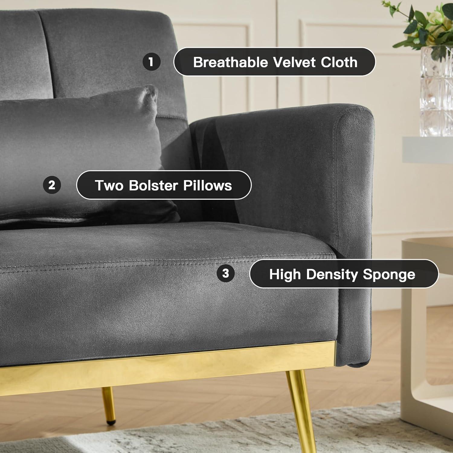 Our Take on the DIFY 70'' velvet Futon: Stylish Comfort Tested