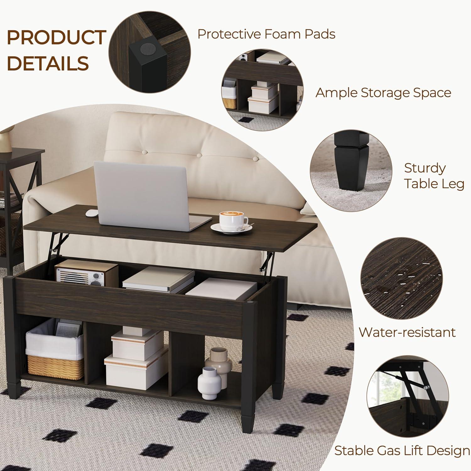 How We Loved the Yaheetech Lift-Top Coffee Table's Smart Design