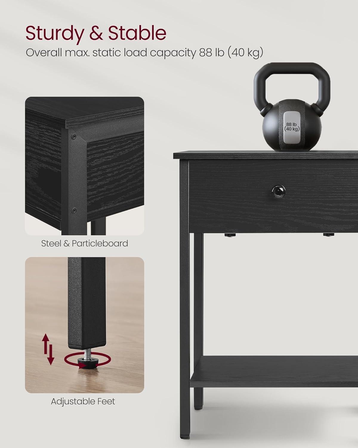 Our Honest Take on ⁤the VASAGLE Ebony Black Nightstand's style & Storage