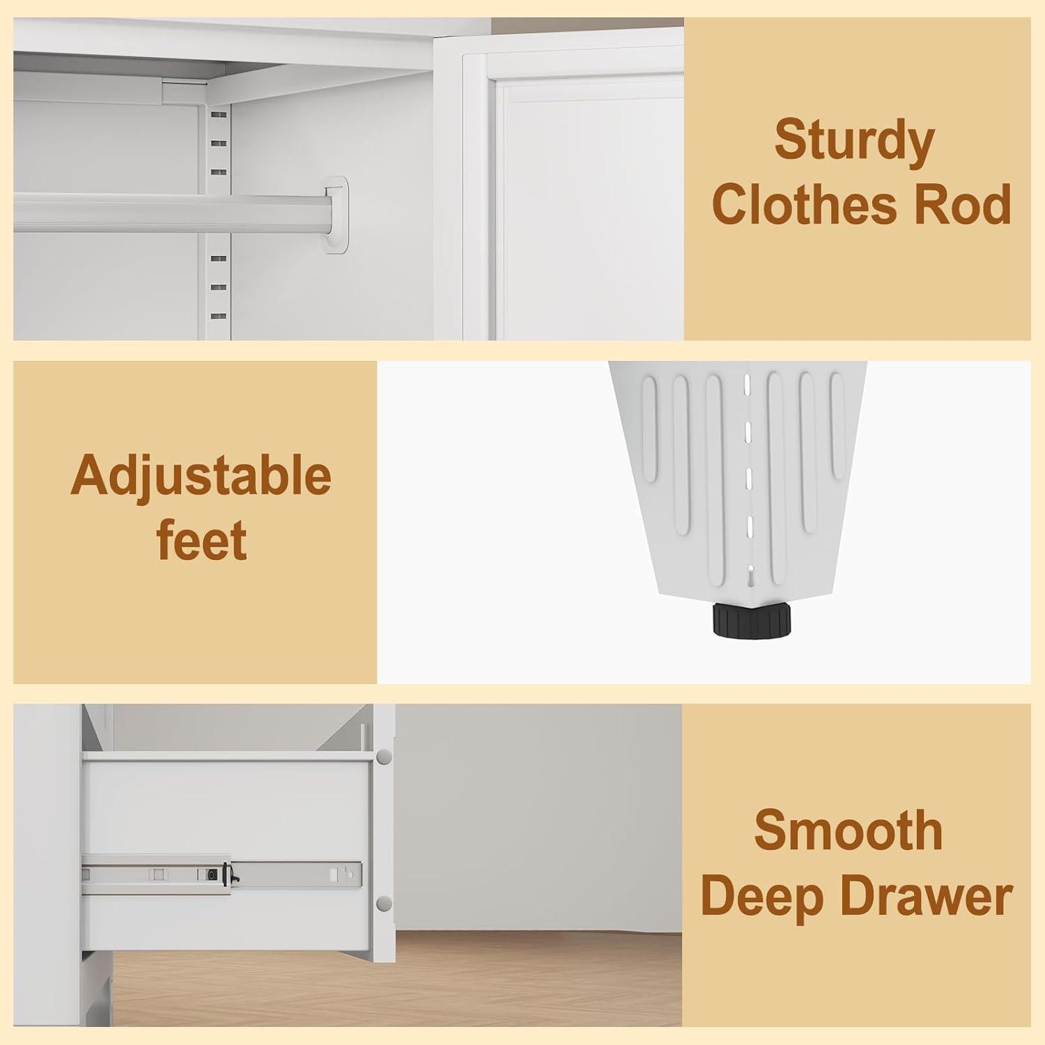 Our Take on the Sturdy Metal Armoire with Mirror & Storage