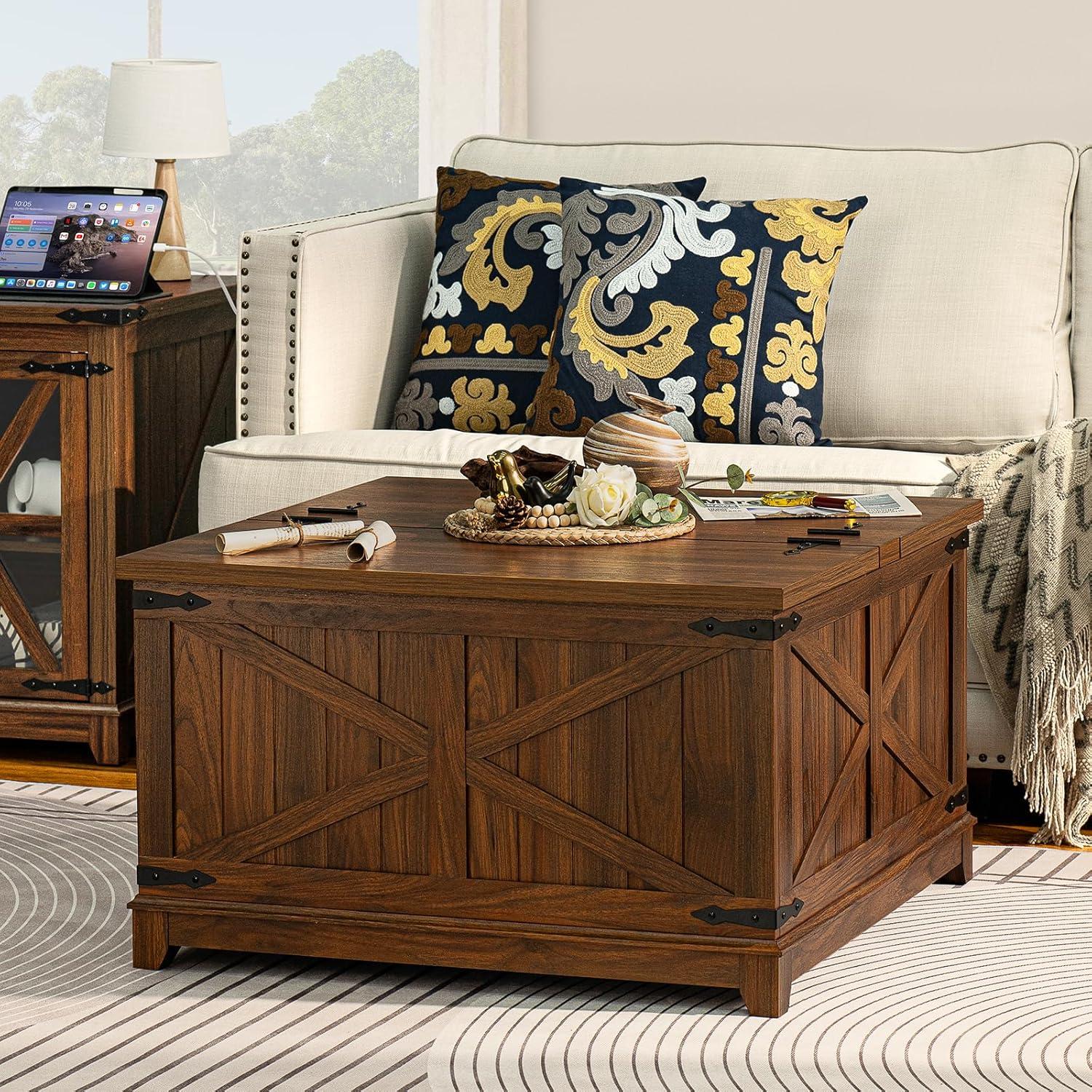 How We Loved ‍the Farmhouse Coffee Table Set's Style & storage