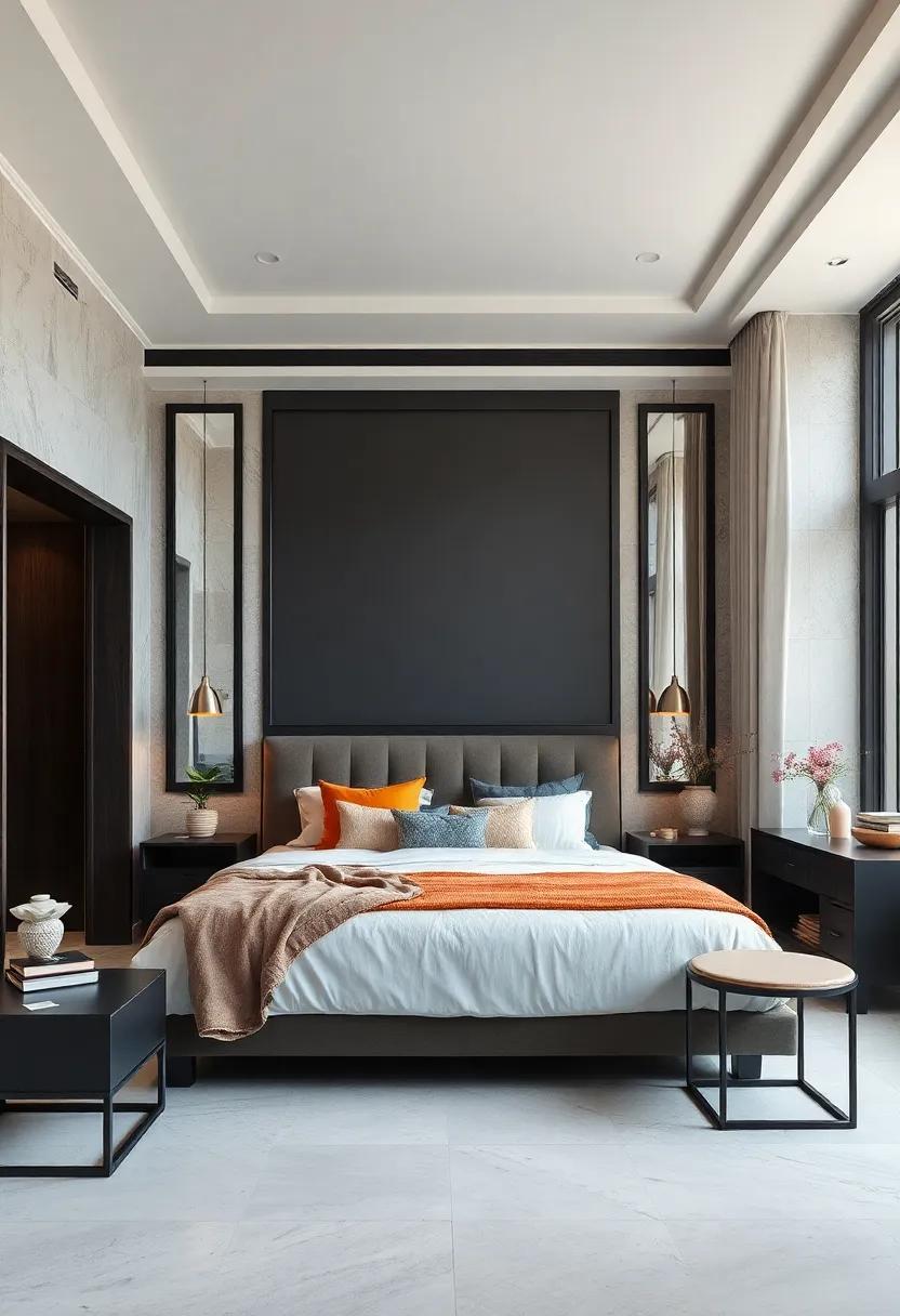 Highlight trims and moldings in glossy black to add crispness and a tailored luxury feel