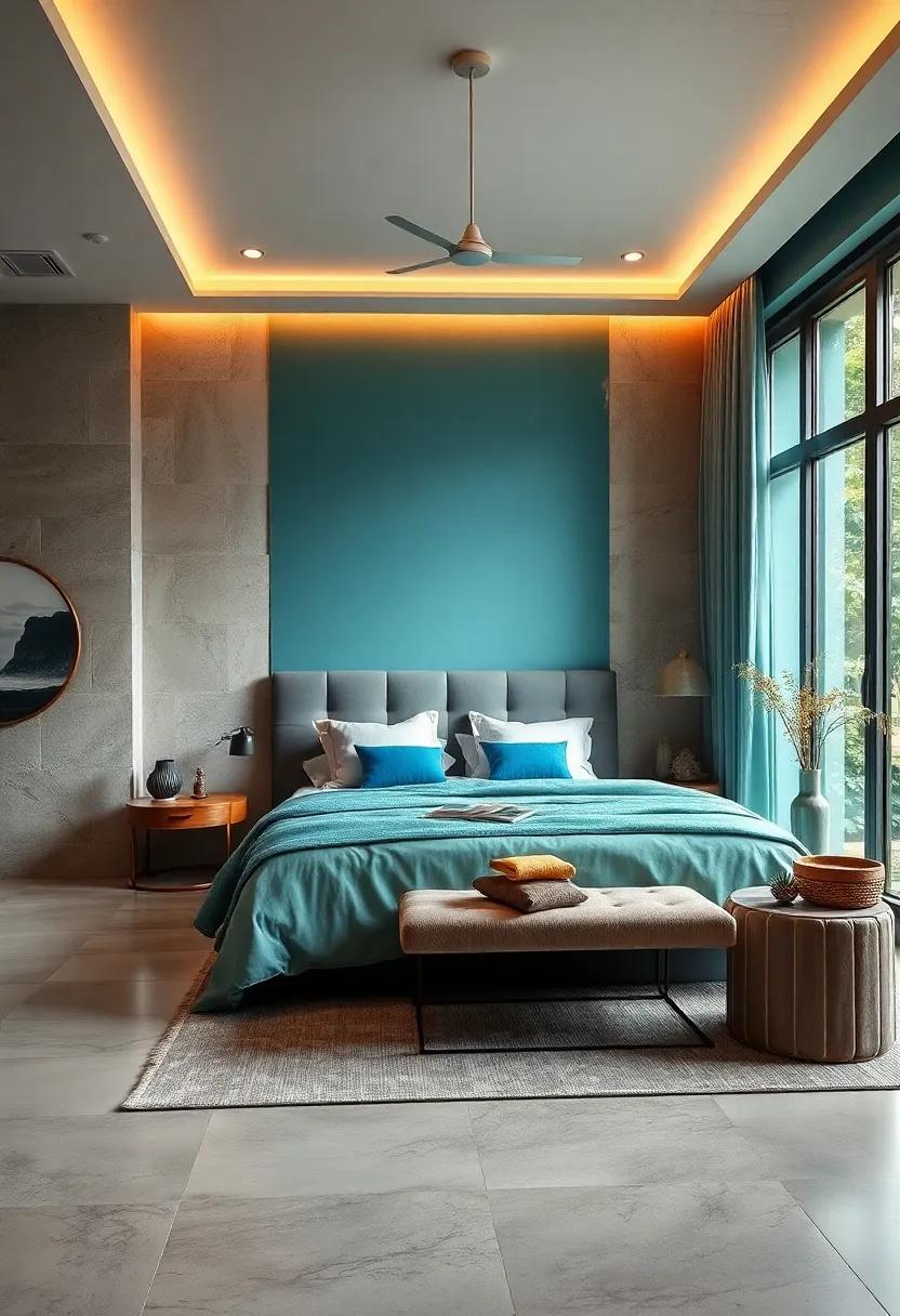 experiment with deep teal for a vibrant yet calming environment that feels exclusive and lush